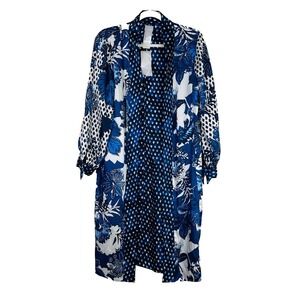 NEW Chicos Reversible Duster Floral Long Jacket Boho Colorful Lightweight Size S